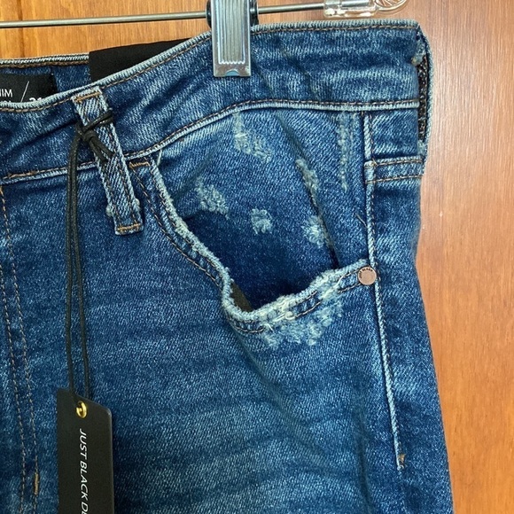 Just Black Denim High Rise Vintage Straight Leg Raw Hem MP&Co. Boutique NWT 31 - Picture 5 of 16